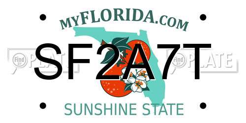 SF2A7T Florida License Plate