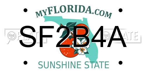 SF2B4A Florida License Plate