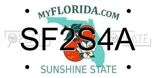 SF2S4A Florida License Plate