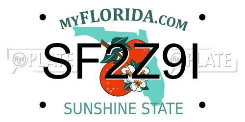 SF2Z9I Florida License Plate