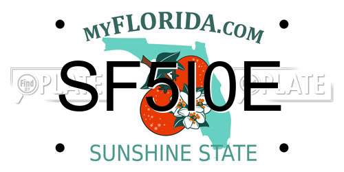 SF5I0E Florida License Plate