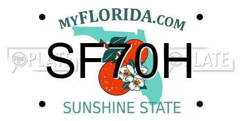 SF70H Florida License Plate