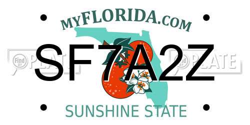 SF7A2Z Florida License Plate