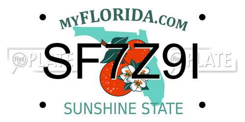 SF7Z9I Florida License Plate