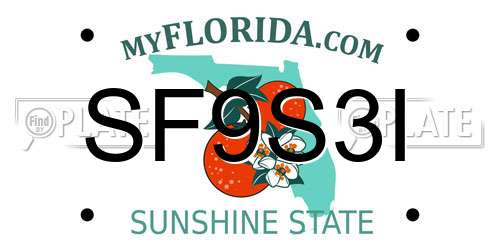 SF9S3I Florida License Plate