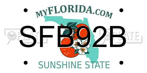 SFB92B Florida License Plate