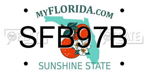 SFB97B Florida License Plate