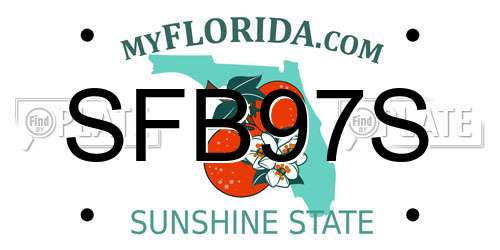 SFB97S Florida License Plate