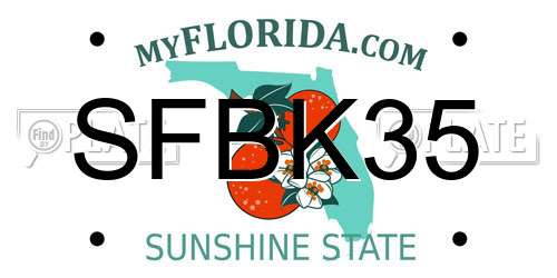 SFBK35 Florida License Plate