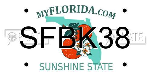 SFBK38 Florida License Plate