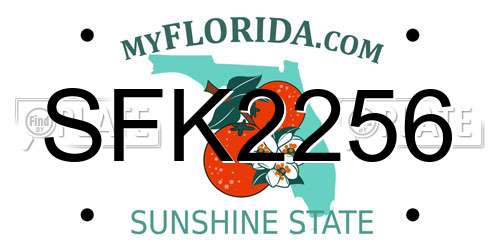 SFK2256 Florida License Plate