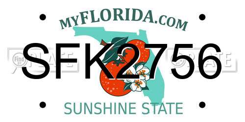 SFK2756 Florida License Plate