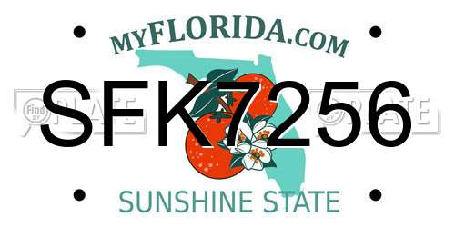 SFK7256 Florida License Plate
