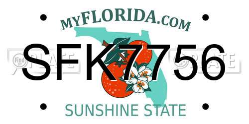 SFK7756 Florida License Plate