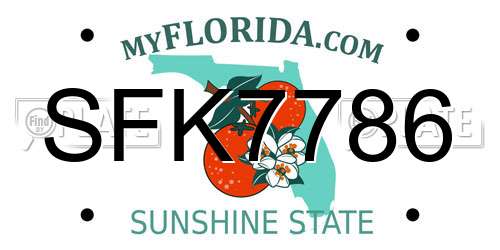 SFK7786 Florida License Plate