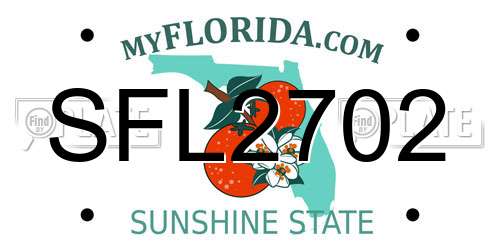 SFL2702 Florida License Plate