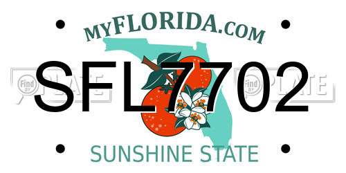 SFL7702 Florida License Plate