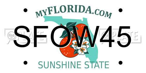 SFOW45 Florida License Plate