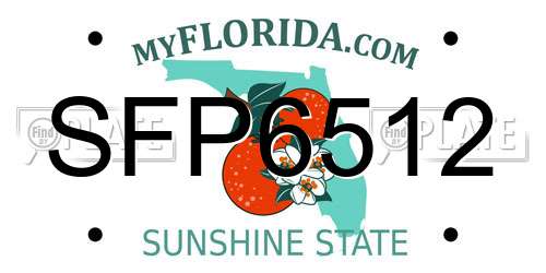SFP6512 Florida License Plate