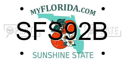 SFS92B Florida License Plate