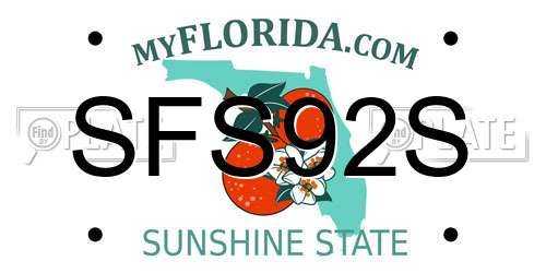 SFS92S Florida License Plate