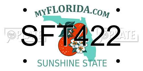 SFT422 Florida License Plate