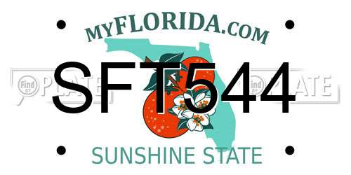SFT544 Florida License Plate