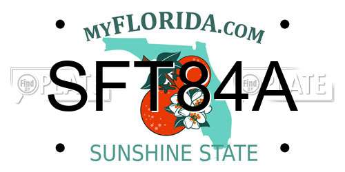 SFT84A Florida License Plate