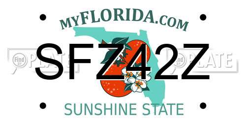 SFZ42Z Florida License Plate
