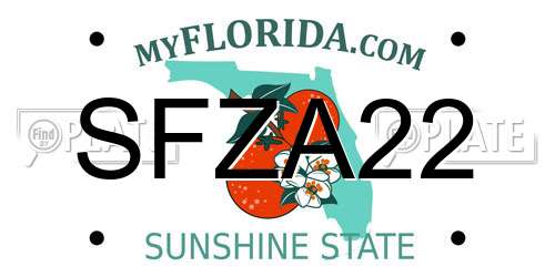 SFZA22 Florida License Plate