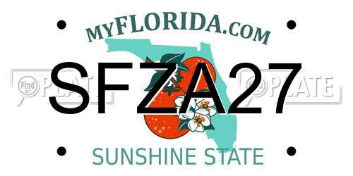 SFZA27 Florida License Plate