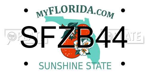 SFZB44 Florida License Plate