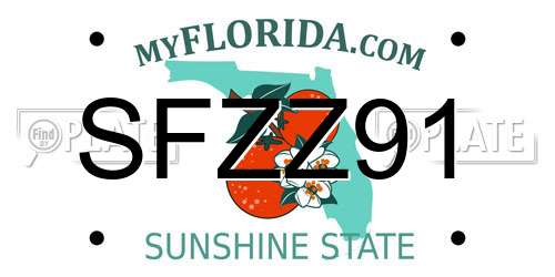 SFZZ91 Florida License Plate