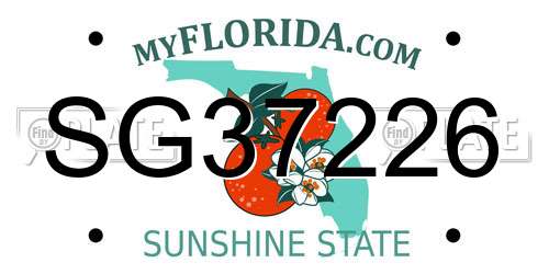 SG37226 Florida License Plate