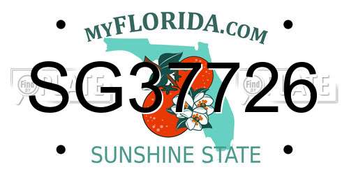 SG37726 Florida License Plate