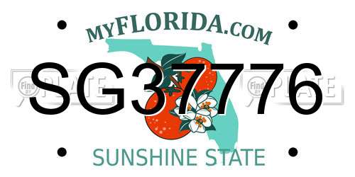 SG37776 Florida License Plate