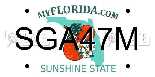 SGA47M Florida License Plate