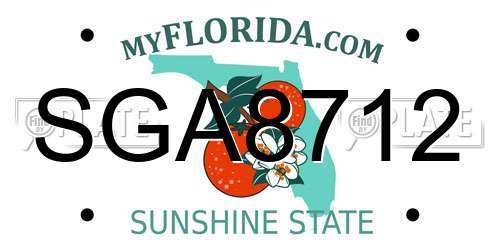 SGA8712 Florida License Plate