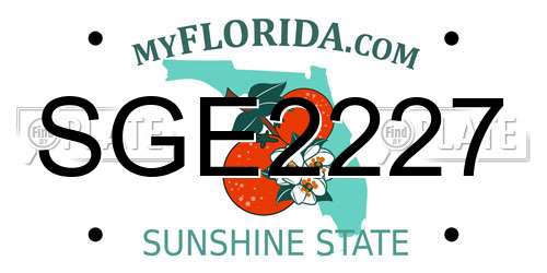 SGE2227 Florida License Plate