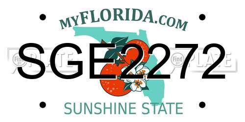 SGE2272 Florida License Plate