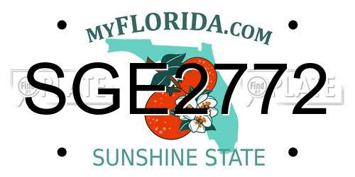 SGE2772 Florida License Plate