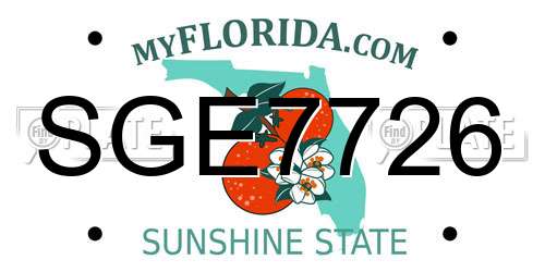 SGE7726 Florida License Plate