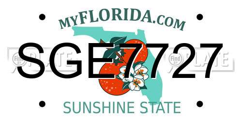 SGE7727 Florida License Plate