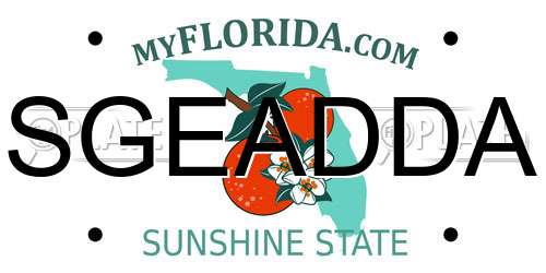 SGEADDA Florida License Plate