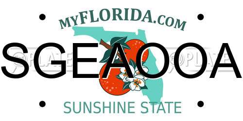 SGEAOOA Florida License Plate