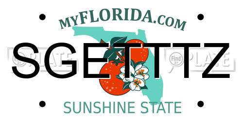SGETTTZ Florida License Plate