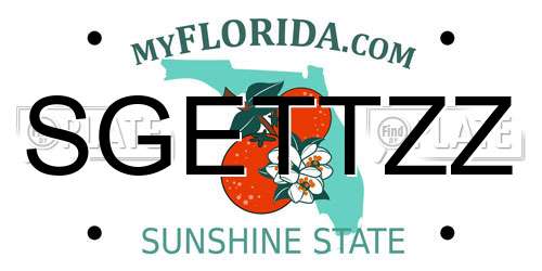 SGETTZZ Florida License Plate