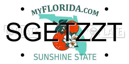 SGETZZT Florida License Plate