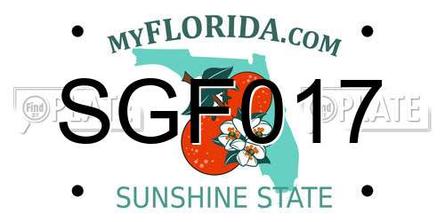 SGF017 Florida License Plate
