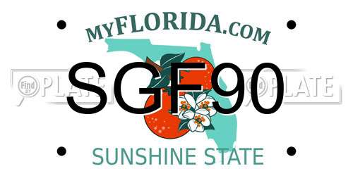SGF90 Florida License Plate